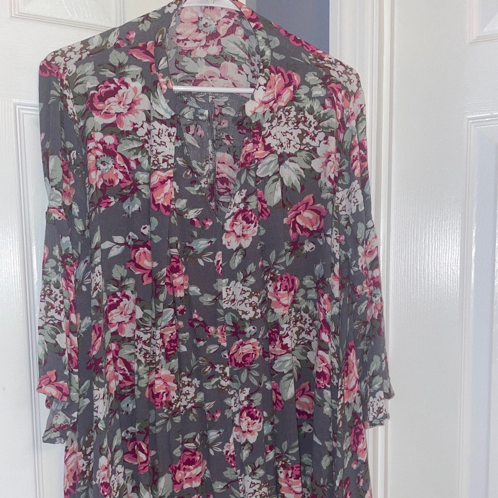 Umgee Floral Long Sleeve Dress
